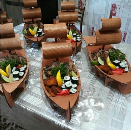 Laser Cut Sushi Boat Template Free Vector