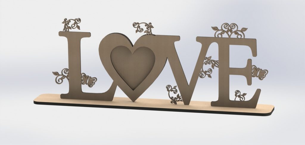 Free "LOVE" Photo Frame Sign DXF for Laser Cutting 2 DXF File For CNC Plasma Laser Cut free dxf art files downloads
