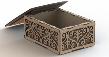 Laser Cut Wood Box cdr file for laser cutting or cnc router