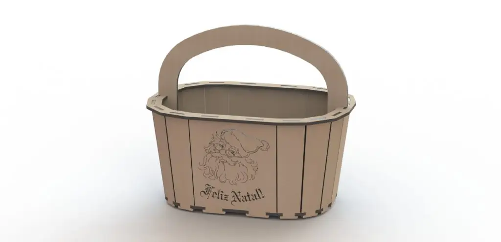 Festive Basket Box Design - Free Laser Cut DXF and SVG Files 2 Festive Basket Box Design - Free Laser Cut DXF and SVG Files
