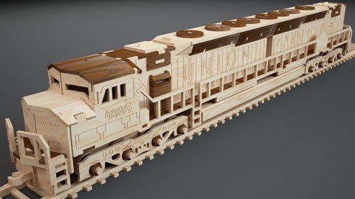Free dxf files 3d locomotive for laser cut 3 Free dxf files