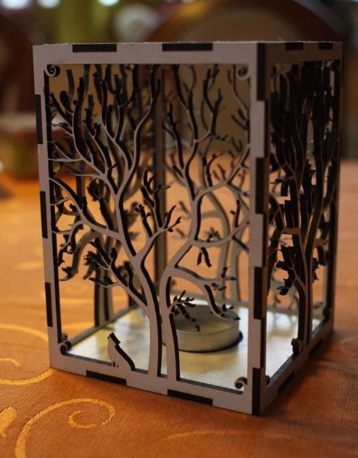 Laser Cut Candle Holder - Free DXF & SVG Templates 3 Laser Cut Candle Holder - Free DXF & SVG Templates