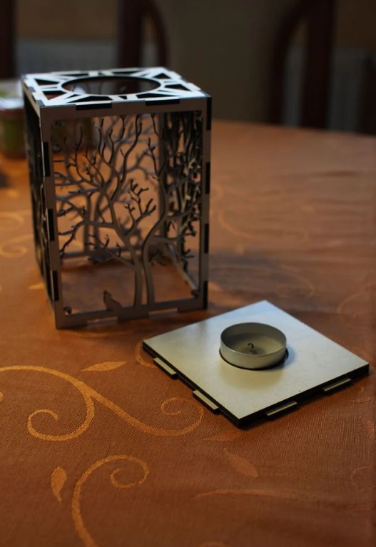Laser Cut Candle Holder - Free DXF & SVG Templates 2 Laser Cut Candle Holder Templates