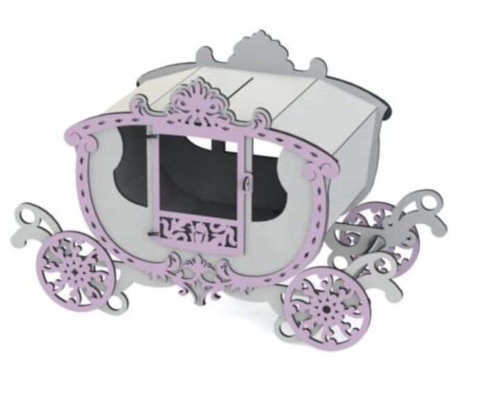 Laser Cut Princess Carriage Wooden Craft for Kids 2 Laser Cut Princess Carriage