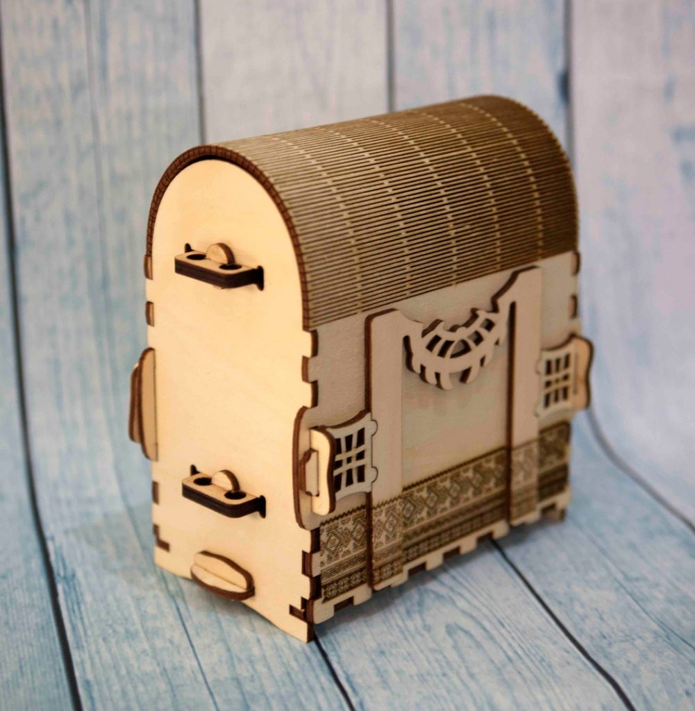 Laser cut vector model wooden backpack cdr file 2 Laser cut vector model