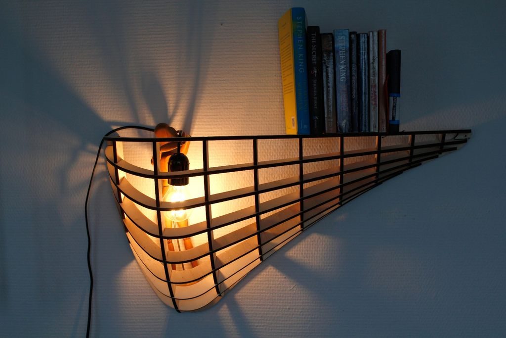 Laser cut Shelf Bookcase DXF File 3 dxf files free