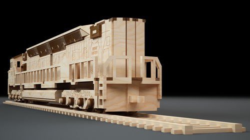 Free dxf files 3d locomotive for laser cut 2 Free dxf files 3d locomotive for laser cut