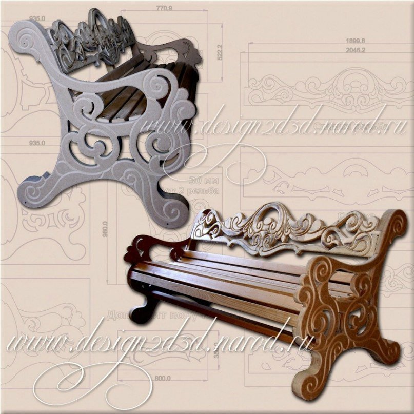 Free CDR Vectors for CNC Wooden Bench Design 2 Free CDR Vectors for CNC Wooden Bench Design