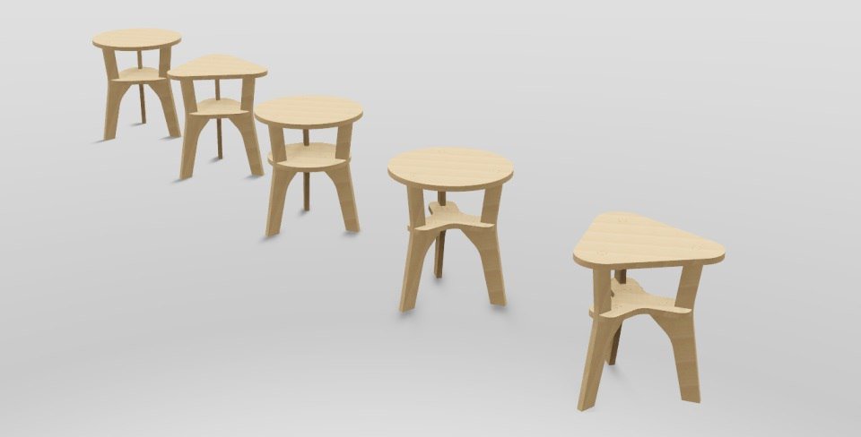 Free Plywood stool Woodworking Projects for cnc router 8 simple plywood table