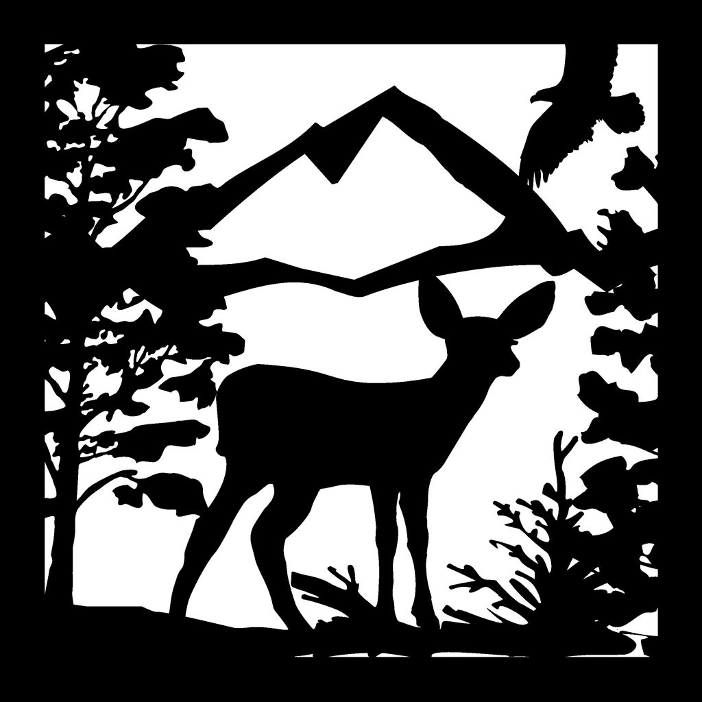Deer Fawn Eagle Mountains dxf files for plasma cutting 2 Deer Fawn Eagle Mountains dxf files for plasma cutting