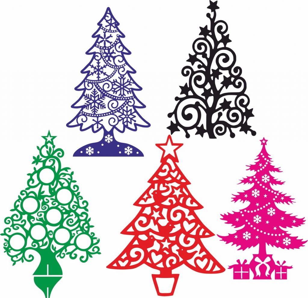 Free christmas tree vector for CNC laser/router cutting 2 christmas tree vector