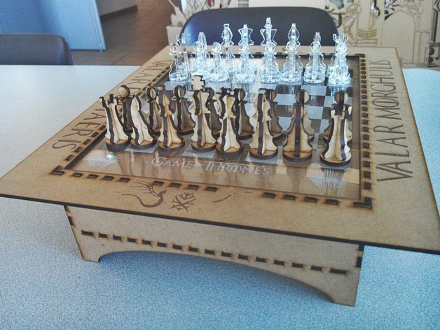 Laser Cut Wooden Chess Board & Pieces 4mm Free Vector cdr Download