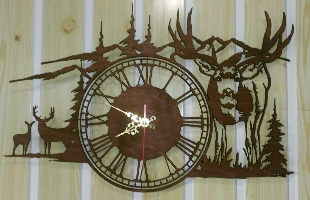 Files for laser cutting clock vector