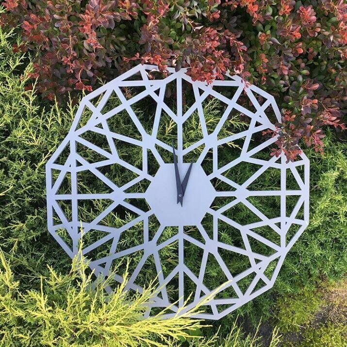 Laser Cut Geometric Clock CNC Template Free Vector