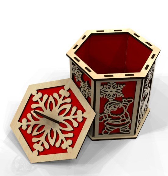 Free Laser cut wood designs Christmas Eve Box 18 Wooden Decorative Gift Box