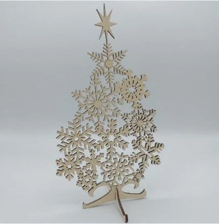 Free Laser cut wood designs Christmas Eve Box 19 Snowflake Christmas Tree Free Vector For Laser Cut Wood