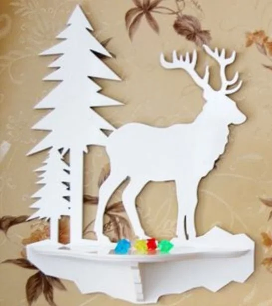 Free Laser cut wood designs Christmas Eve Box 17 Laser Cut Wall Shelf Deer Free Vector