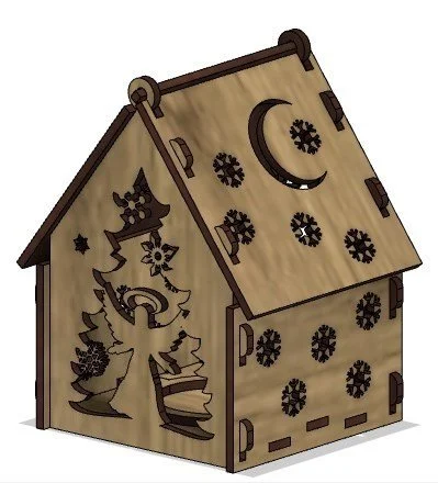 Free Laser cut wood designs Christmas Eve Box 15 Laser Cut Wooden House Free Vector