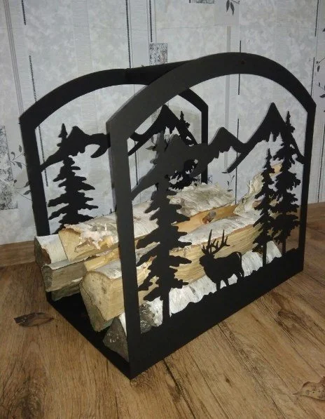 Free Laser cut wood designs Christmas Eve Box 9 Plasma Cut Firewood Rack DXF File