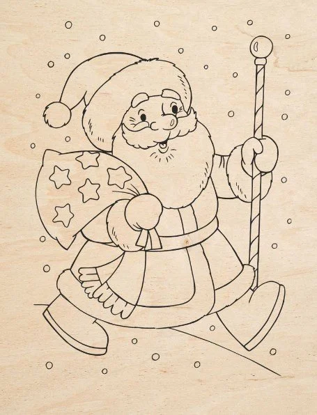 Free Laser cut wood designs Christmas Eve Box 8 Santa Claus for engraving