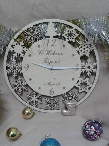 Free Laser cut wood designs Christmas Eve Box 6 clock vector