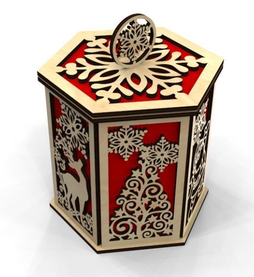 Free Laser cut wood designs Christmas Eve Box 3 laser cut wooden box template