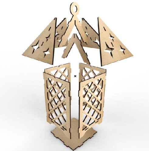 laser cut wood lamp