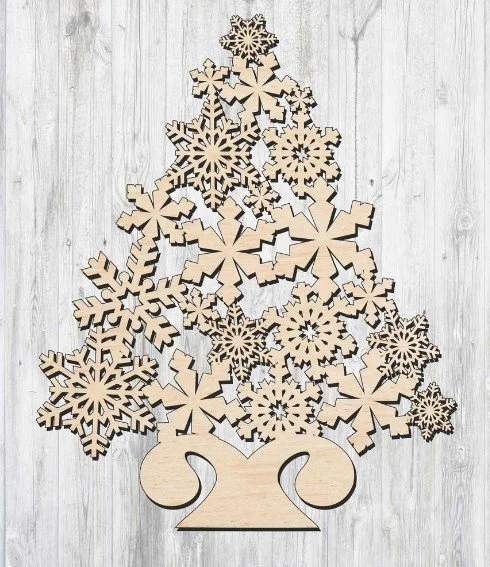 Free Laser cut wood designs Christmas Eve Box 5 tree vector