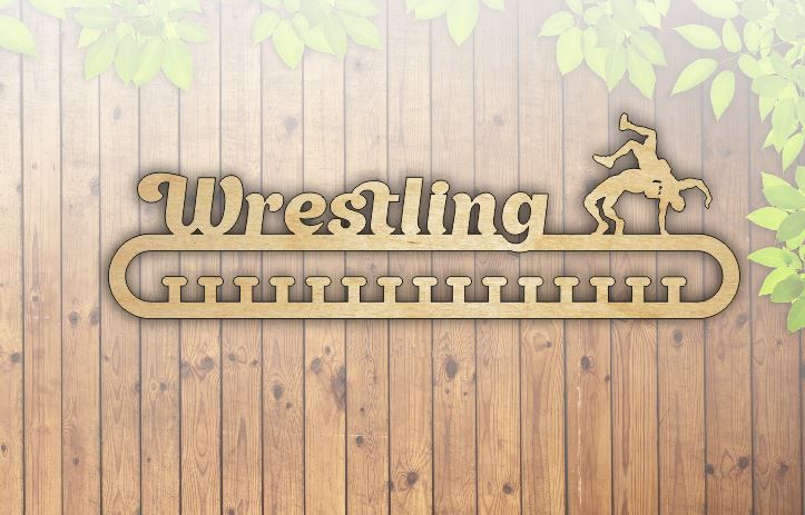 Laser Cut Wrestling Medal Hanger Template Free Vector