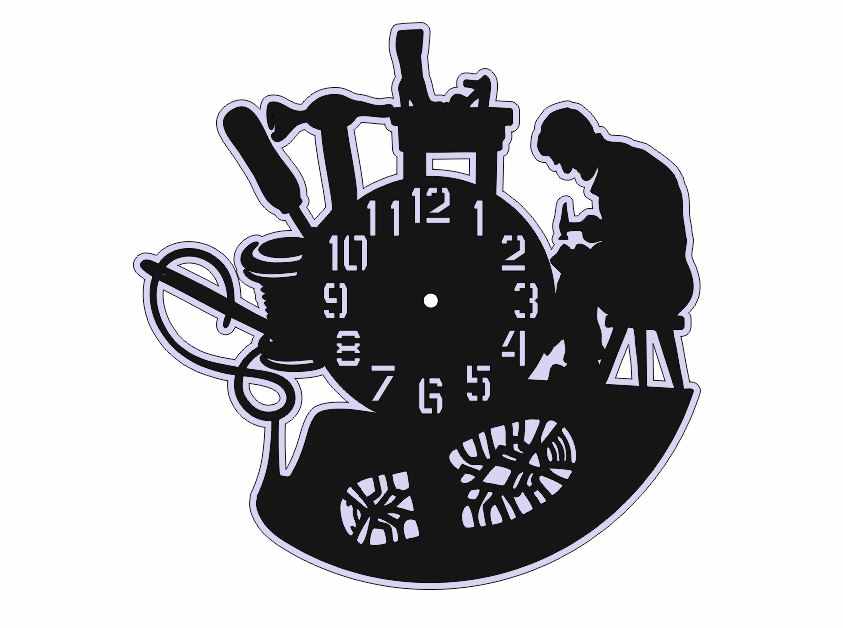 Laser cut Vinyl Clock Vector Free Download 6 Laser cut Vinyl Clock