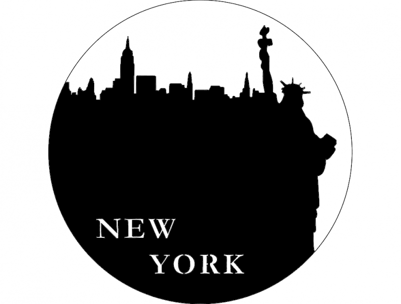 New York clock dxf laser cut