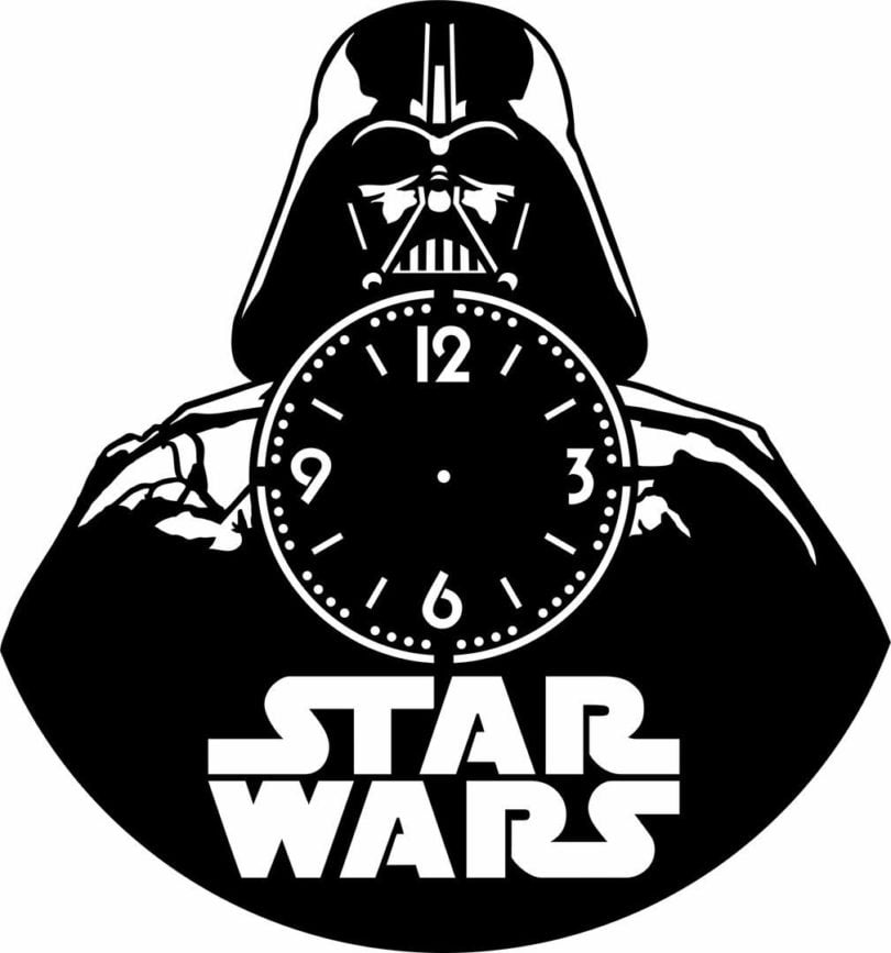 Free vinyl record wall clock vector file for laser cutting - Free Vector
