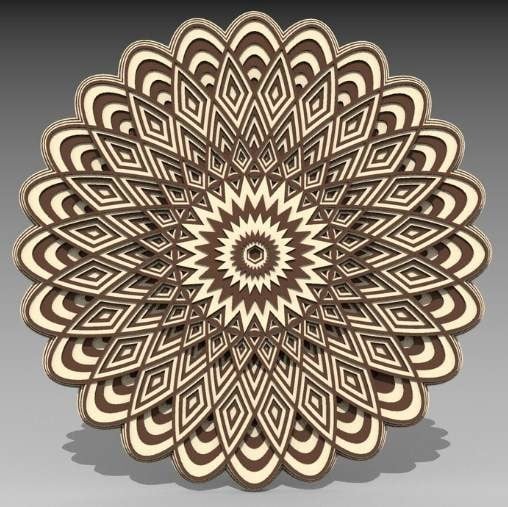 Free Multilayer mandala 3d laser cut models download 2 mandala 3d laser cut models download