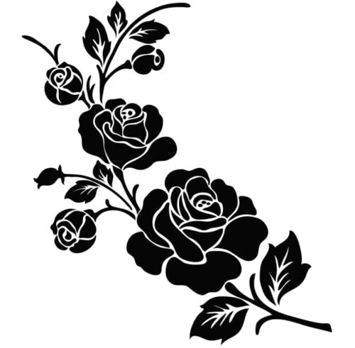 Clipart flower black and white