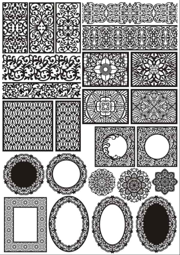 Free Vector Laser Cut Panels Decorative Pattern 2 Laser Cut Panels