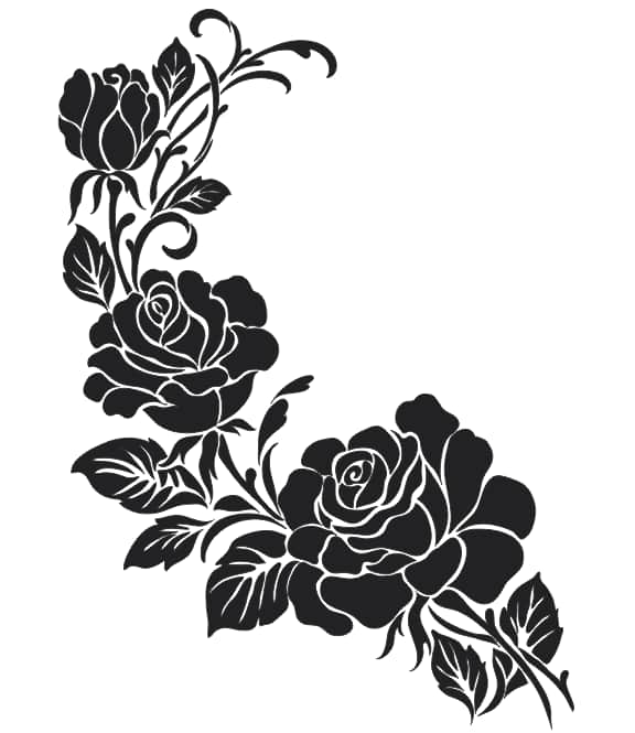 black and white flowers