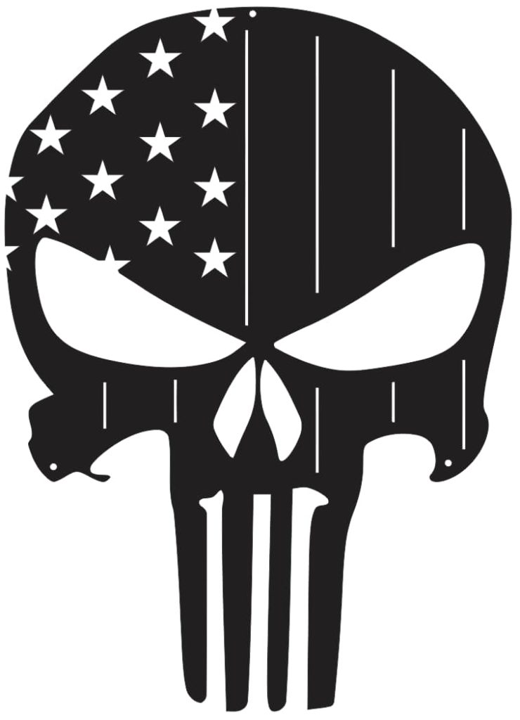 American Flag Punisher Skull free dxf files for silhouette | Free Vector