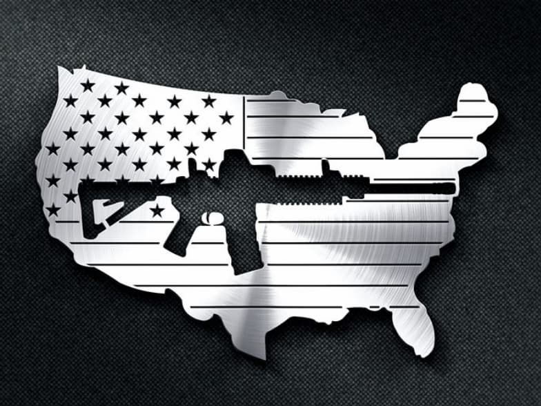 American flag vector free with a Gun Cut out DXF File 2 american flag vector free