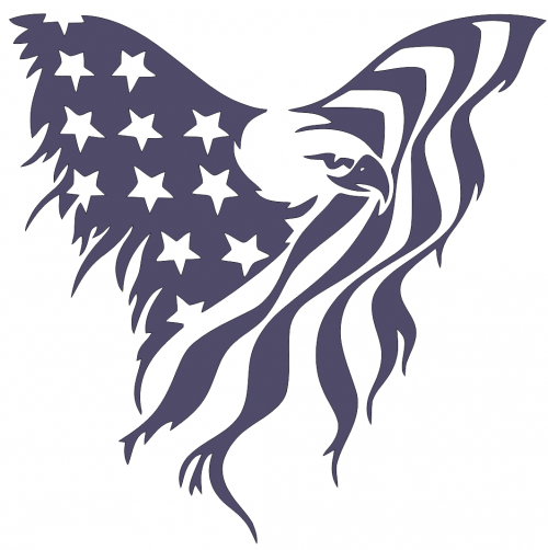 Eagle american flag dxf