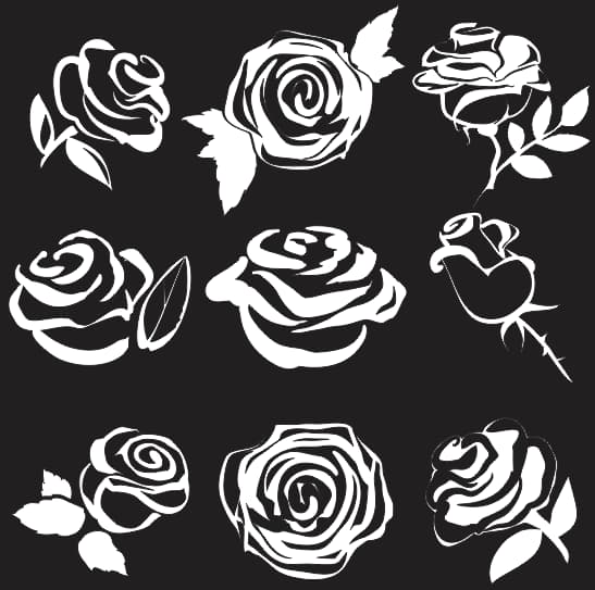 Flowers and rose vectors free DXF File format 2 rose vectors free