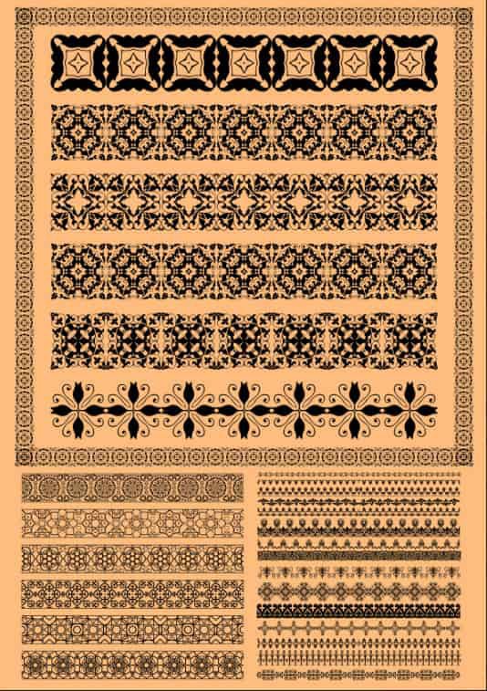 Free lace pattern vector Borders cdr file 2 lace pattern vector