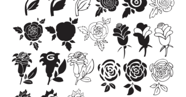 flower clipart black and white Vector jpg Image – Free Vector