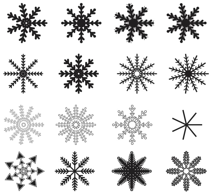 vector snowflakes free Set CDR File download. 2 vector snowflakes free