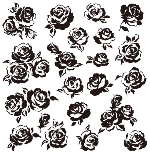 rose black and white