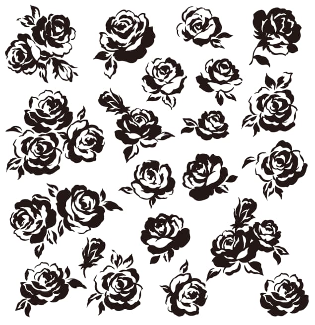 Elegant rose black and white Vector Art (.eps) format 2 rose black and white