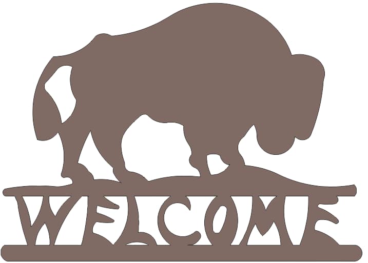 Free Buffalo silhouette vector dxf File 2 Buffalo silhouette