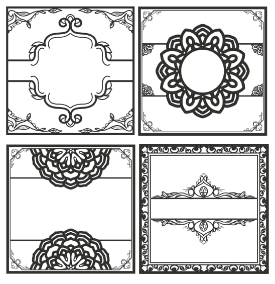 decorative frames free vector Set DXF Files download 2 decorative frame