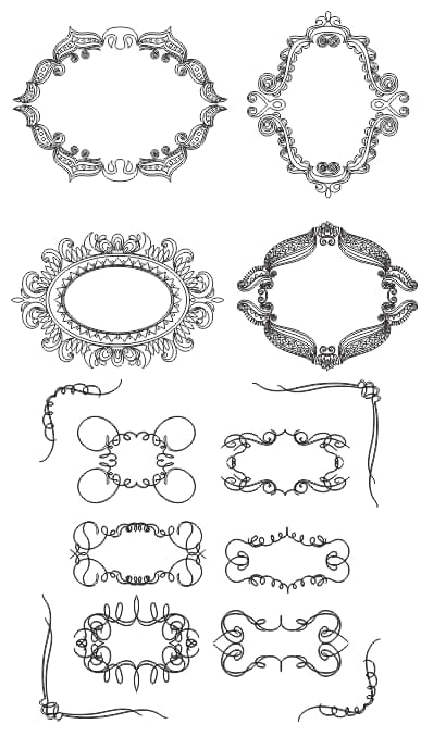 decorative frames vector Art Set DXF File download 2 decorative frames