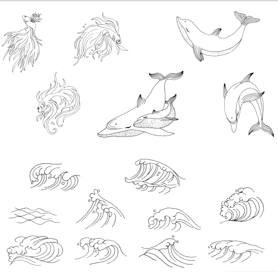 Mermaid Vector Free set CDR file download 3 mermaid vector free