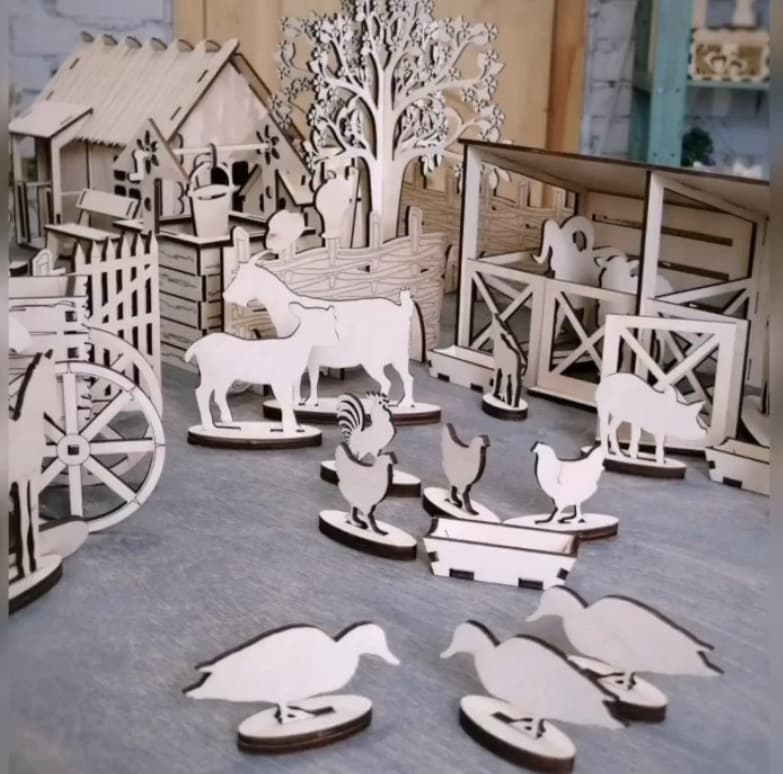FreeVector laser cut wood free download Farmhouse Toy 2 laser cut wood free download